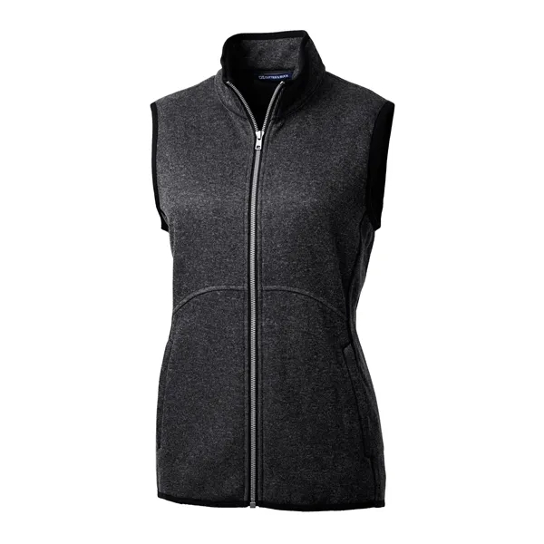 Women's vest with a full-zip, brushed fleece interior, mock collar, princess... from ASI 47965 Cutter & Buck