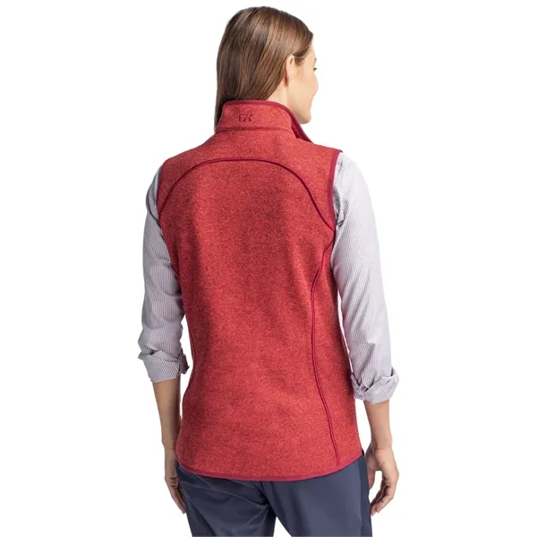 Women's vest with a full-zip, brushed fleece interior, mock collar, princess... from ASI 47965 Cutter & Buck