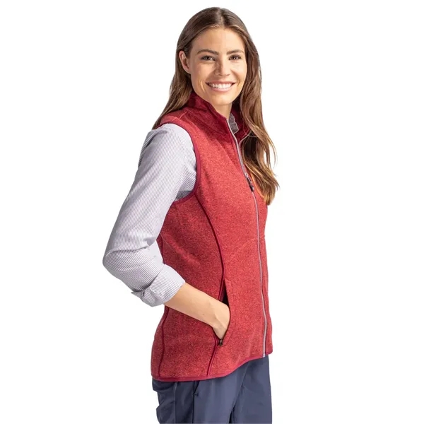 Women's vest with a full-zip, brushed fleece interior, mock collar, princess... from ASI 47965 Cutter & Buck