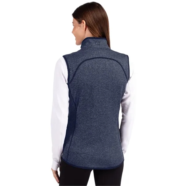 Women's vest with a full-zip, brushed fleece interior, mock collar, princess... from ASI 47965 Cutter & Buck