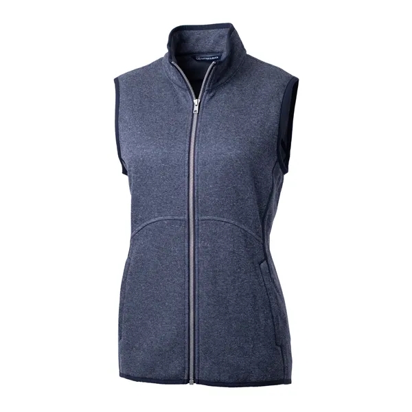 Women's vest with a full-zip, brushed fleece interior, mock collar, princess... from ASI 47965 Cutter & Buck