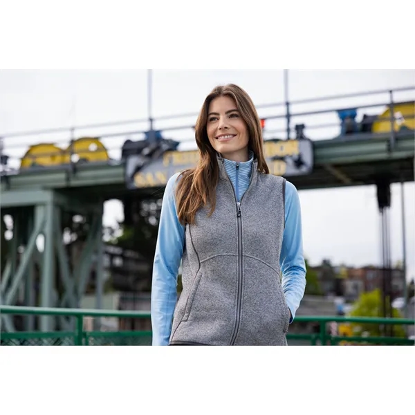Women's vest with a full-zip, brushed fleece interior, mock collar, princess... from ASI 47965 Cutter & Buck
