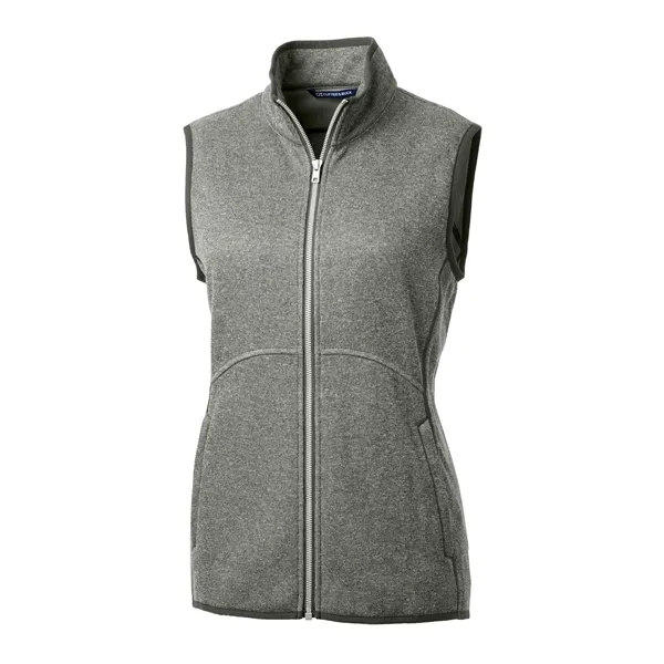 Women's vest with a full-zip, brushed fleece interior, mock collar, princess... from ASI 47965 Cutter & Buck