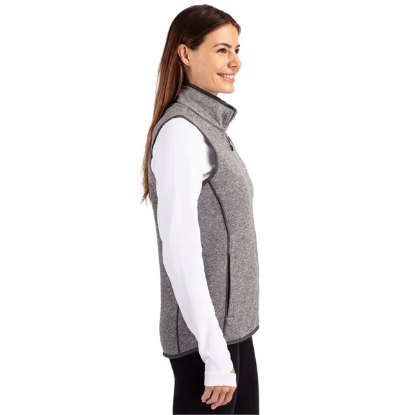Women's vest with a full-zip, brushed fleece interior, mock collar, princess... from ASI 47965 Cutter & Buck