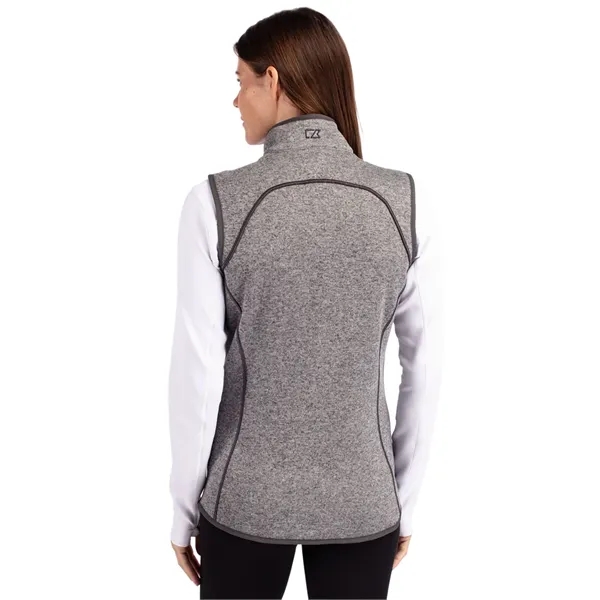 Women's vest with a full-zip, brushed fleece interior, mock collar, princess... from ASI 47965 Cutter & Buck