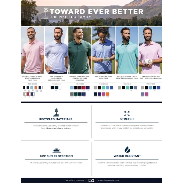 Men's polo with short sleeves, 4-way stretch, UPF50+ sun protection, and... from ASI 47965 Cutter & Buck