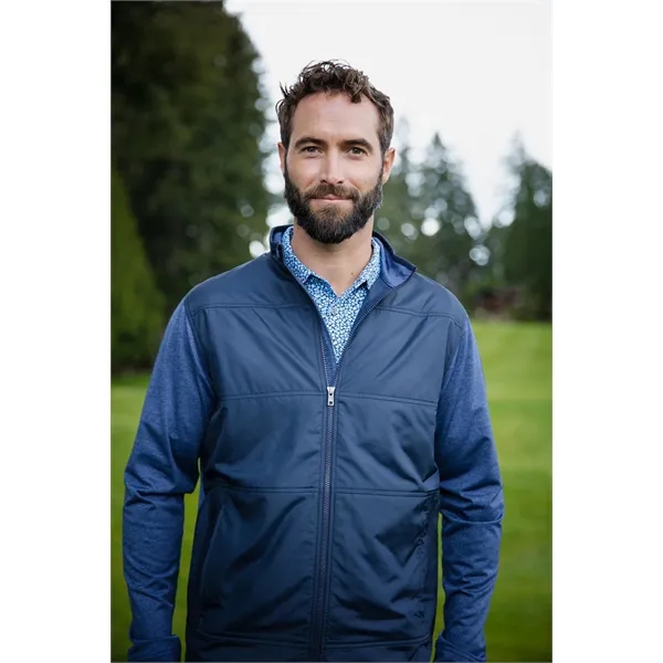 Men's jacket with a full-zip, moisture-wicking performance, zip pockets, and chin... from ASI 47965 Cutter & Buck