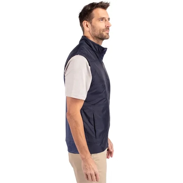 Men's vest with a full-zip, moisture-wicking fabric, and CB logo zipper... from ASI 47965 Cutter & Buck