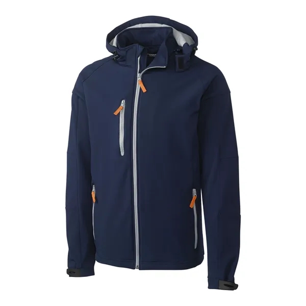 Men's jacket with a full-zip, hood, water resistance, chest pocket, and... from ASI 47965 Cutter & Buck