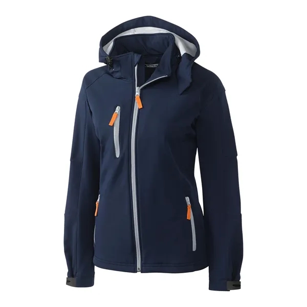 Women's jacket with a full-zip, hood, water resistance, and chest pocket.... from ASI 47965 Cutter & Buck