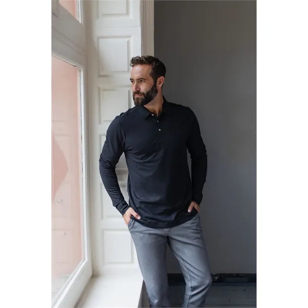 Men's polo with long sleeves, moisture-wicking performance, UPF 35+ protection, and... from ASI 47965 Cutter & Buck