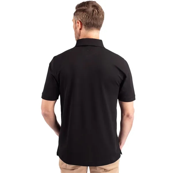 Men's polo with short sleeves, moisture-wicking performance, UPF 35+ protection, rib-knit... from ASI 47965 Cutter & Buck