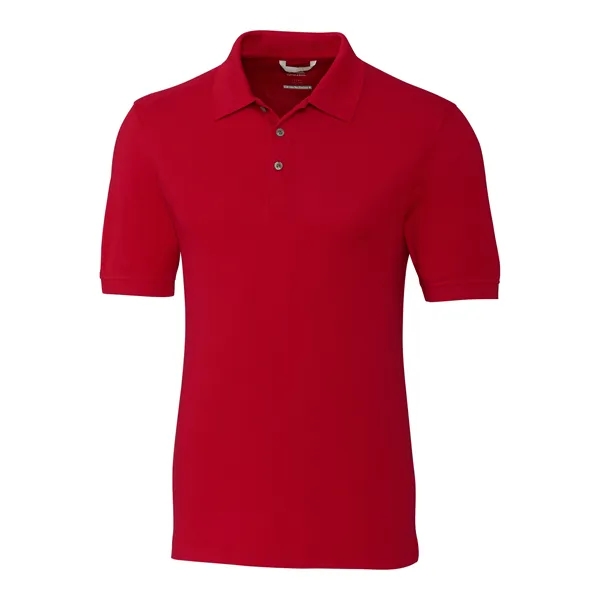 Men's polo with short sleeves, moisture-wicking performance, UPF 35+ protection, rib-knit... from ASI 47965 Cutter & Buck