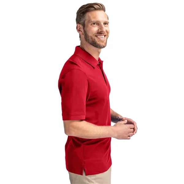 Men's polo with short sleeves, moisture-wicking performance, UPF 35+ protection, rib-knit... from ASI 47965 Cutter & Buck