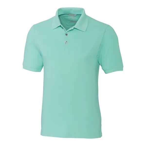 Men's polo with short sleeves, moisture-wicking performance, UPF 35+ protection, rib-knit... from ASI 47965 Cutter & Buck
