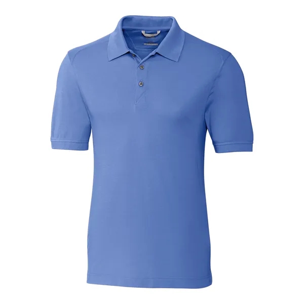 Men's polo with short sleeves, moisture-wicking performance, UPF 35+ protection, rib-knit... from ASI 47965 Cutter & Buck