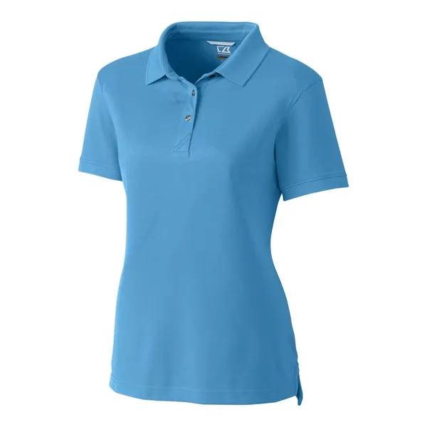 Women's polo with short sleeves, UPF 35+ protection, moisture-wicking performance, rib-knit... from ASI 47965 Cutter & Buck