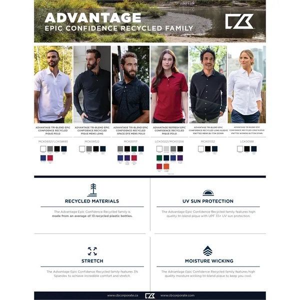 Women's polo with short sleeves, UPF 35+ protection, moisture-wicking performance, rib-knit... from ASI 47965 Cutter & Buck