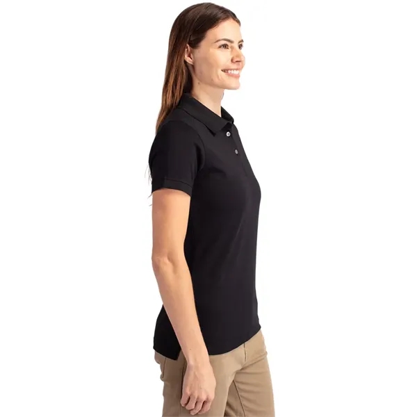 Women's polo with short sleeves, UPF 35+ protection, moisture-wicking performance, rib-knit... from ASI 47965 Cutter & Buck