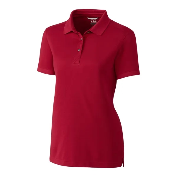 Women's polo with short sleeves, UPF 35+ protection, moisture-wicking performance, rib-knit... from ASI 47965 Cutter & Buck
