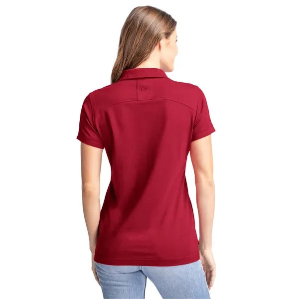 Women's polo with short sleeves, UPF 35+ protection, moisture-wicking performance, rib-knit... from ASI 47965 Cutter & Buck