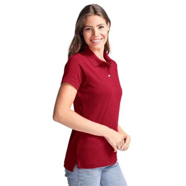 Women's polo with short sleeves, UPF 35+ protection, moisture-wicking performance, rib-knit... from ASI 47965 Cutter & Buck