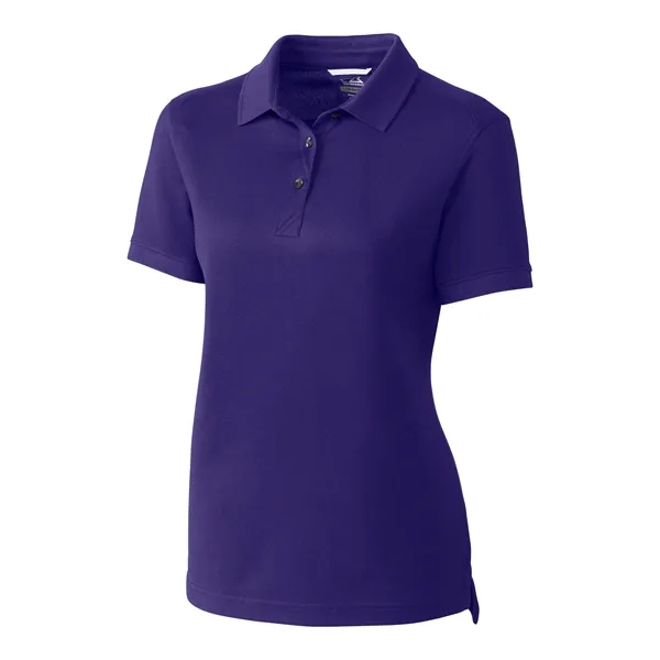 Women's polo with short sleeves, UPF 35+ protection, moisture-wicking performance, rib-knit... from ASI 47965 Cutter & Buck