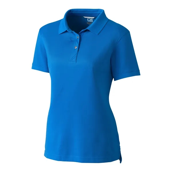 Women's polo with short sleeves, UPF 35+ protection, moisture-wicking performance, rib-knit... from ASI 47965 Cutter & Buck