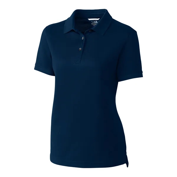 Women's polo with short sleeves, UPF 35+ protection, moisture-wicking performance, rib-knit... from ASI 47965 Cutter & Buck