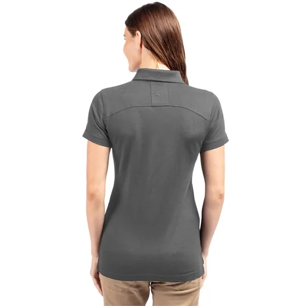Women's polo with short sleeves, UPF 35+ protection, moisture-wicking performance, rib-knit... from ASI 47965 Cutter & Buck