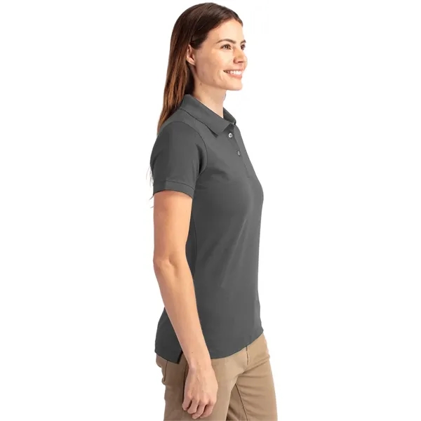 Women's polo with short sleeves, UPF 35+ protection, moisture-wicking performance, rib-knit... from ASI 47965 Cutter & Buck