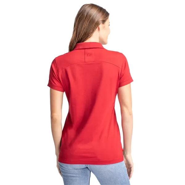 Women's polo with short sleeves, UPF 35+ protection, moisture-wicking performance, rib-knit... from ASI 47965 Cutter & Buck