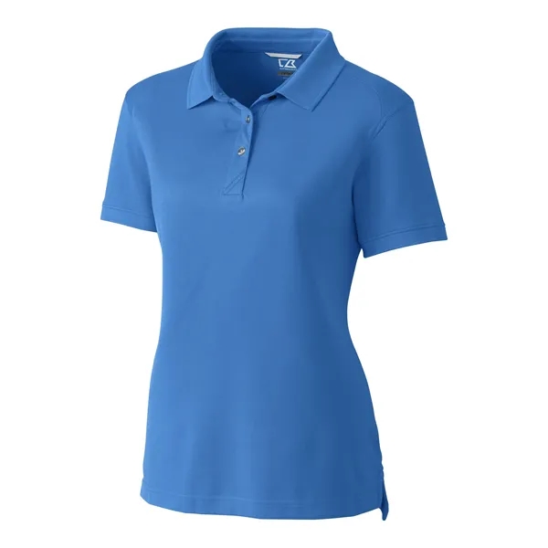 Women's polo with short sleeves, UPF 35+ protection, moisture-wicking performance, rib-knit... from ASI 47965 Cutter & Buck