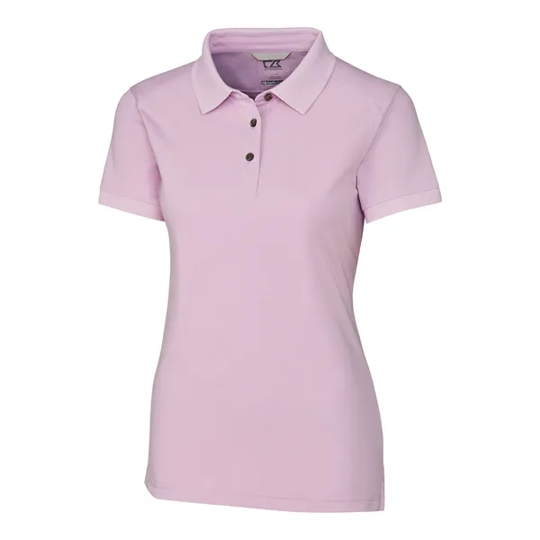 Women's polo with short sleeves, UPF 35+ protection, moisture-wicking performance, rib-knit... from ASI 47965 Cutter & Buck