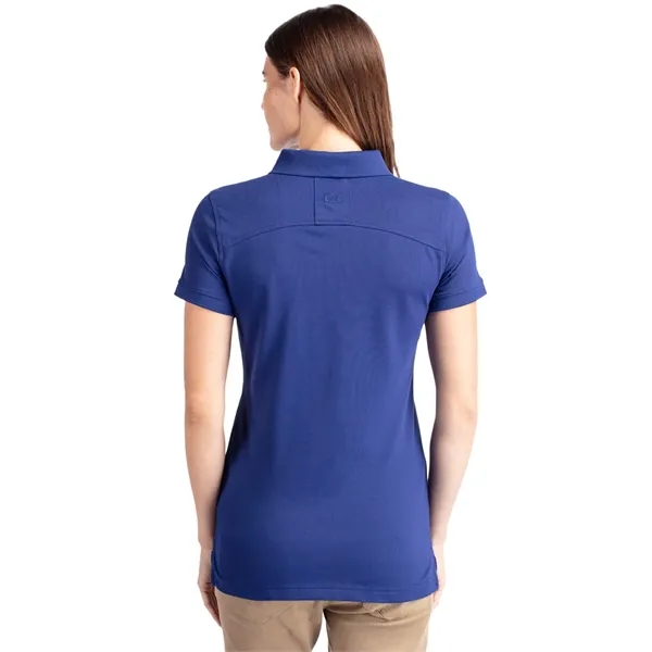 Women's polo with short sleeves, UPF 35+ protection, moisture-wicking performance, rib-knit... from ASI 47965 Cutter & Buck