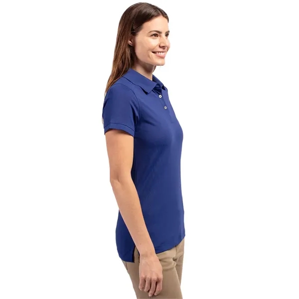 Women's polo with short sleeves, UPF 35+ protection, moisture-wicking performance, rib-knit... from ASI 47965 Cutter & Buck