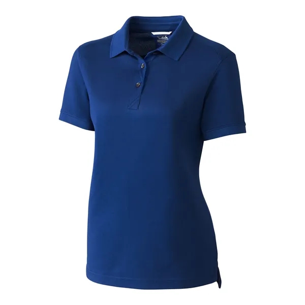 Women's polo with short sleeves, UPF 35+ protection, moisture-wicking performance, rib-knit... from ASI 47965 Cutter & Buck