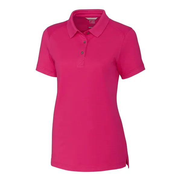 Women's polo with short sleeves, UPF 35+ protection, moisture-wicking performance, rib-knit... from ASI 47965 Cutter & Buck