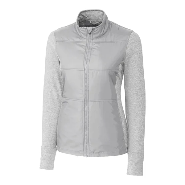 Women's jacket with a full-zip, mock collar, full-zip, weather resistance, and... from ASI 47965 Cutter & Buck