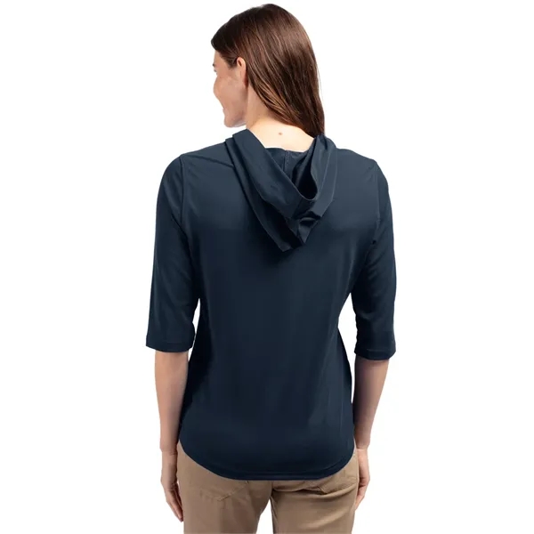 Ladies' sweatshirt with a half-zip, hood, UPF 25+ protection, moisture-wicking performance,... from ASI 47965 Cutter & Buck