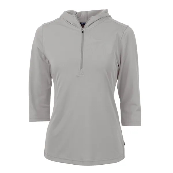 Ladies' sweatshirt with a half-zip, hood, UPF 25+ protection, moisture-wicking performance,... from ASI 47965 Cutter & Buck