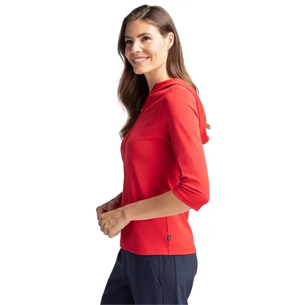 Ladies' sweatshirt with a half-zip, hood, UPF 25+ protection, moisture-wicking performance,... from ASI 47965 Cutter & Buck