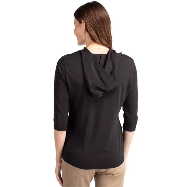 Ladies' sweatshirt with a half-zip, hood, UPF 25+ protection, moisture-wicking performance,... from ASI 47965 Cutter & Buck