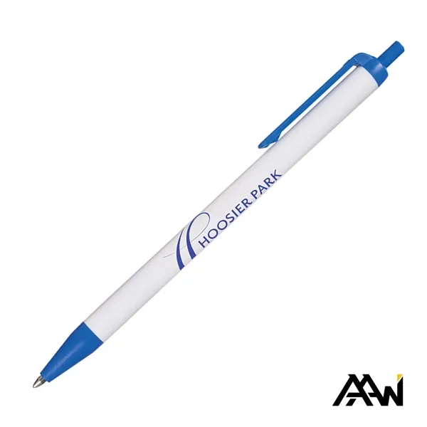 This Value Slim Pen features a sleek glossy white barrel accented... from ASI 84592 St Regis Group