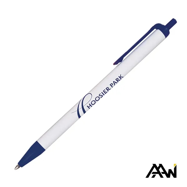This Value Slim Pen features a sleek glossy white barrel accented... from ASI 84592 St Regis Group