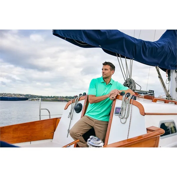Men's polo with moisture-wicking performance, UPF 25+ protection, self-fabric collar, and... from ASI 47965 Cutter & Buck