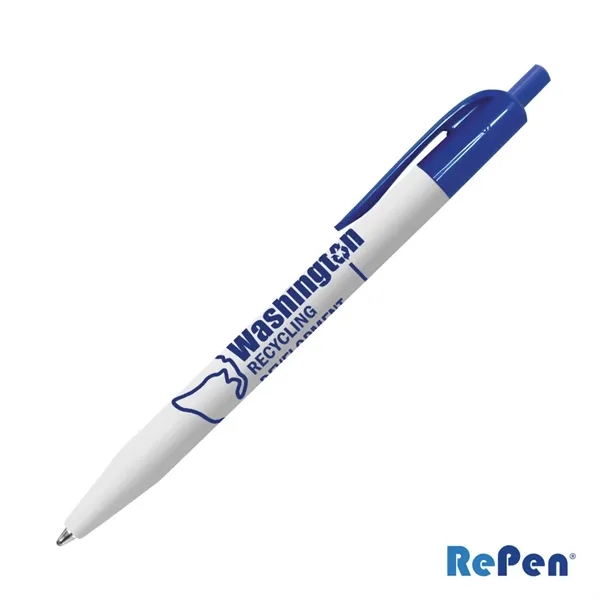The RePen® White Clicker rPET Pen is a clean, modern writing... from ASI 84592 St Regis Group