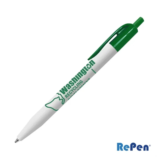 The RePen® White Clicker rPET Pen is a clean, modern writing... from ASI 84592 St Regis Group
