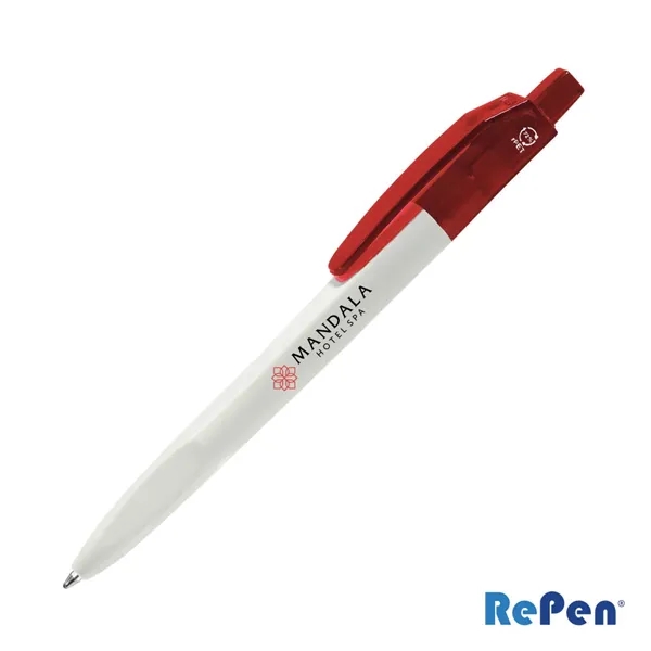 The RePen® Squared White w/ Translucent Clicker rPET Pen combines modern... from ASI 84592 St Regis Group