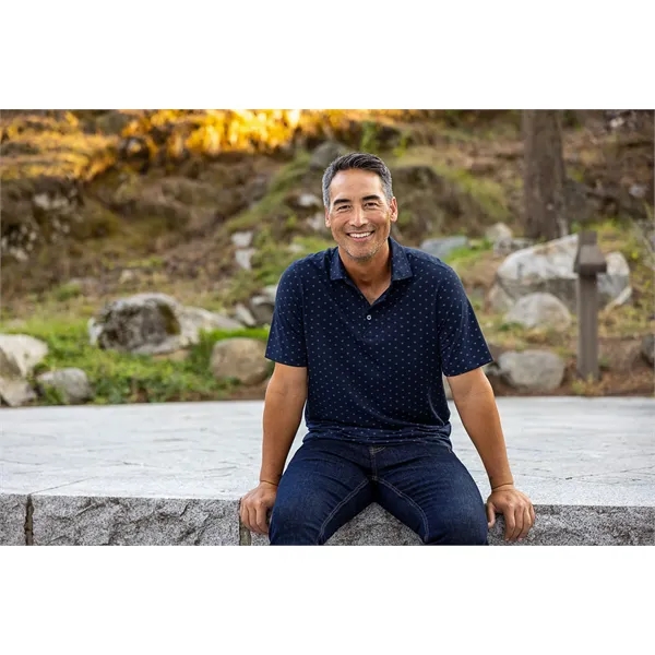 Men's polo with UPF25+ protection, moisture-wicking performance, self-fabric collar, and CB... from ASI 47965 Cutter & Buck